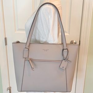 kate spade cameron pocket tote soft taupe